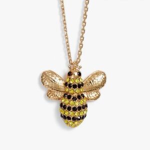 KATE SPADE Picnic Perfect Pave’ Bee Mini Pendant Necklace NEW